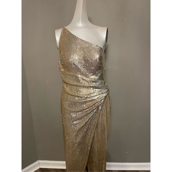 NWT Halston Adriana One-Shoulder Sequin Gown Size 2 $595 - Picture 7 of 10